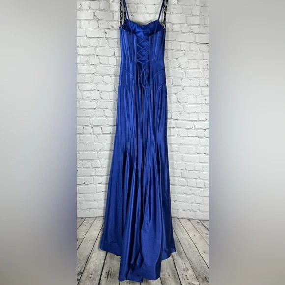 Ellie Wilde By Mon Cherie Formal Dress In Royal Blue, Size 0, EW36021